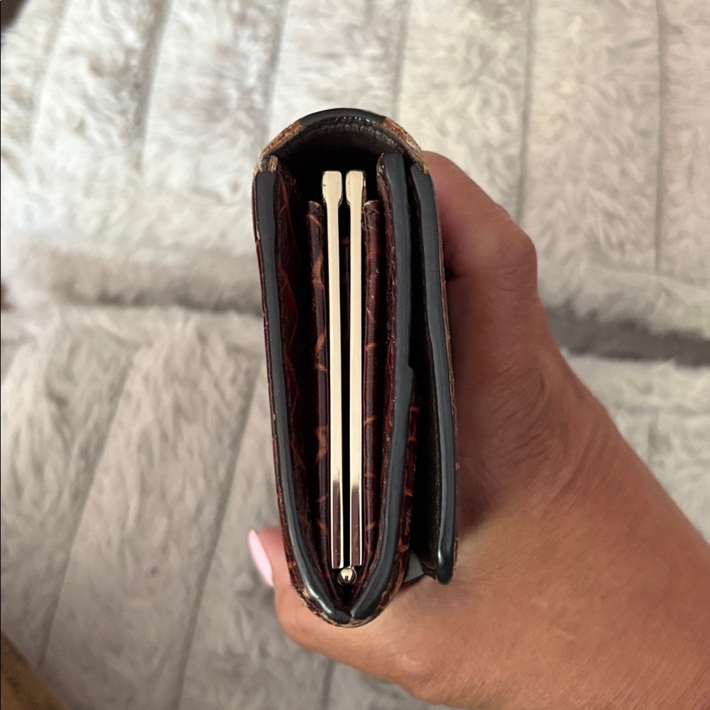 Celine Chocolate and Tan Monogram Wallet - Picture 8 of 9